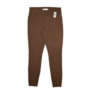 OLD NAVY NEW $35 Stevie High Rise Houndstooth‎ Pull-On Leggings Brown Black M